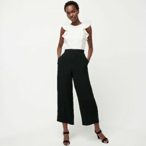 J. Crew Colorblock Sleeveless Ruffle Jumpsuit